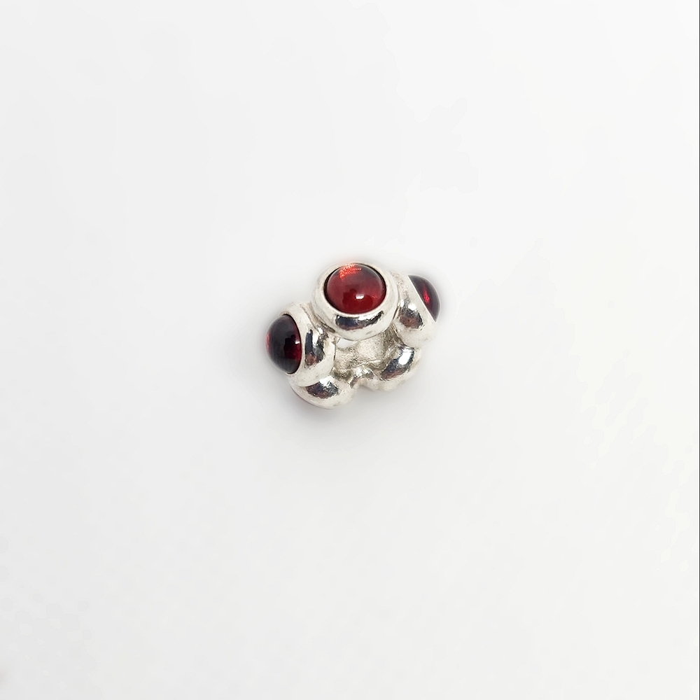 Genuine Pandora Red Garnet Sterling Silver stations bead